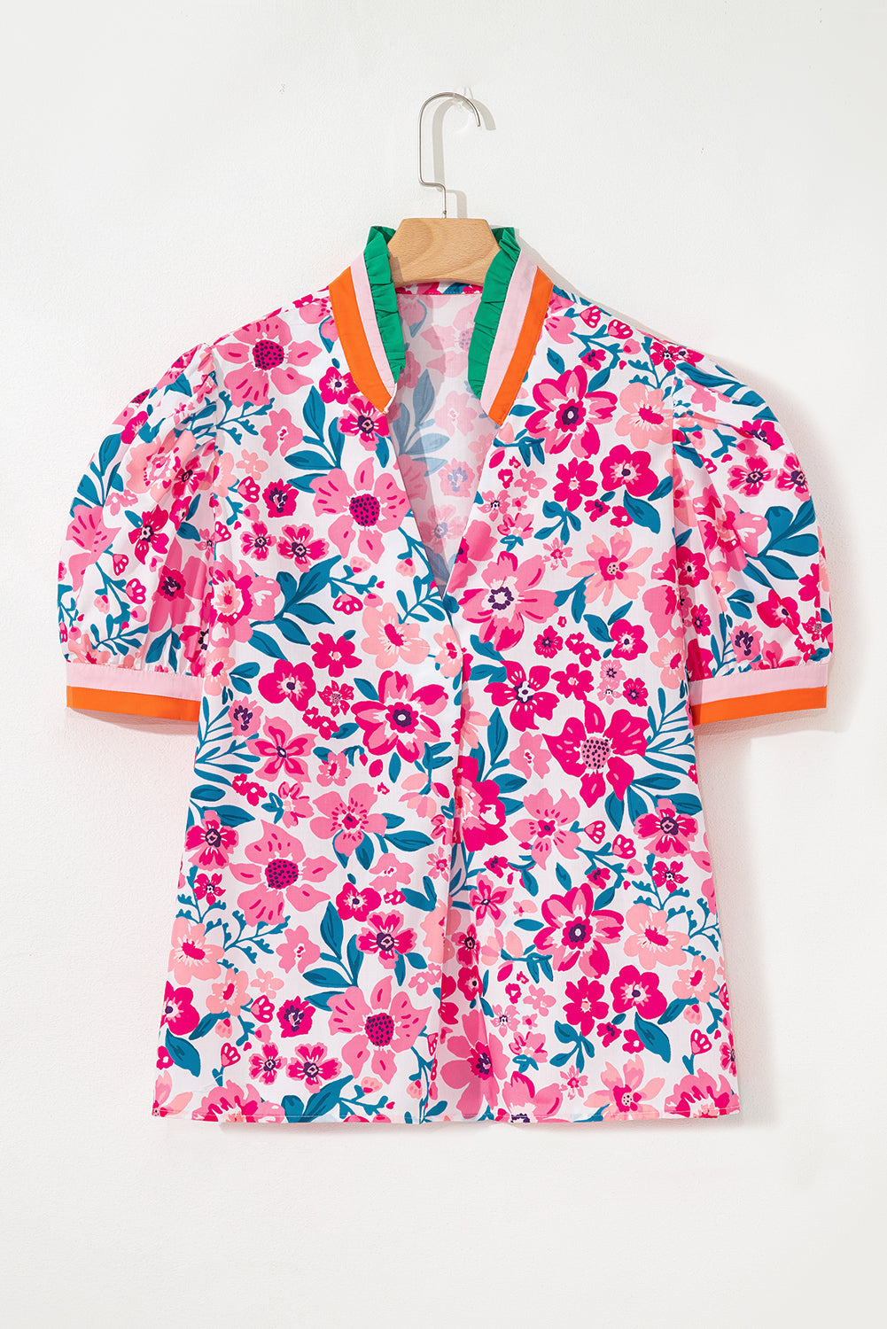 Gianna Floral Short Sleeve Blouse - Farnelli