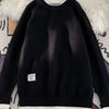 Men's Ribbed Hem Long Sleeve Sweater - Black