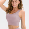 Scoop Neck Long Sports Bra - Lilac