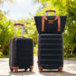 HouseOfZazla hardshell luggage set with spinner wheels and TSA lock in black, white, or pink