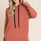 BOMBOM Contrast Drawstring Drop Shoulder Knit Hoodie - Farnelli