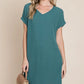 BOMBOM V-Neck Short Sleeve Dress with Pockets - Farnelli