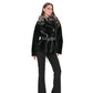 Bari Genuine Astrakhan Silver Fox Trim Coat
