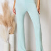 RISEN Full Size High Waist Ultra Soft Knit Flare Pants - Mint