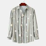 Men's Striped Polka Dot Button-Down Shirt - Farnelli