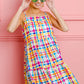 BiBi Multi Colors Plaid Sleeveless Sun Dress - Farnelli