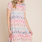 BOMBOM Leopard Round Neck Short Sleeve Dress - Farnelli