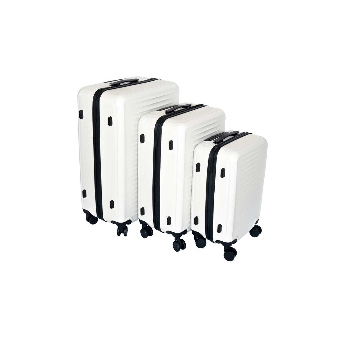 HouseOfZazla lightweight 3-piece hard shell luggage set with spinner wheels in multiple colors