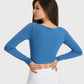 Millennia Cutout Long Sleeve Cropped Sports Top - Farnelli