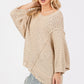 SAGE + FIG Distressed Asymmetrical Open Stitch Sweater - Farnelli