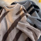 Men's Striped Fuzzy Knit Pullover Sweater - Farnelli