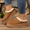 Plush Lined Platform Boots - Caramel