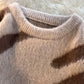 Men's Striped Fuzzy Knit Pullover Sweater - Farnelli