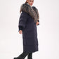 Rei Genuine Fur Trim Hooded Down Coat in Navy