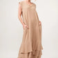 And The Why Washed Cotton Gauze Fringe Detail Tiered Dress - Farnelli