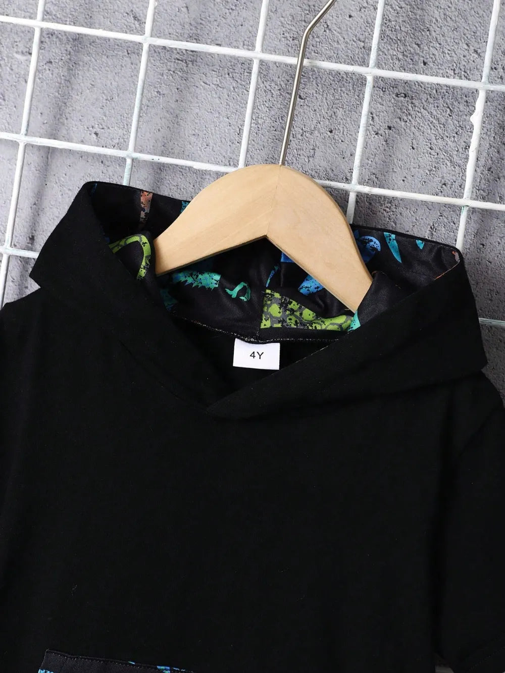 Children's Dinosaur Short Sleeve Hooded Top and Pants Set - Farnelli