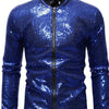 Men's Sequin Zip Up Jacket - Royal Blue