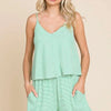 Culture Code Full Size Double Flare Striped Romper - Candy Green