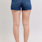 Judy Blue Full Size High Waist Criss-Cross Waistband Denim Shorts Plus Size - Farnelli