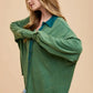 Annie Wear Waffle-Knit Mineral Washed Button Down Shirt - Farnelli