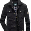 Men's Plus Size Casual Snap Down Jacket - Black