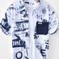 Men's Printed Button Up Short Sleeve Shirt - Farnelli