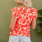 Keilani Floral Ruffle Sleeve Top - Farnelli