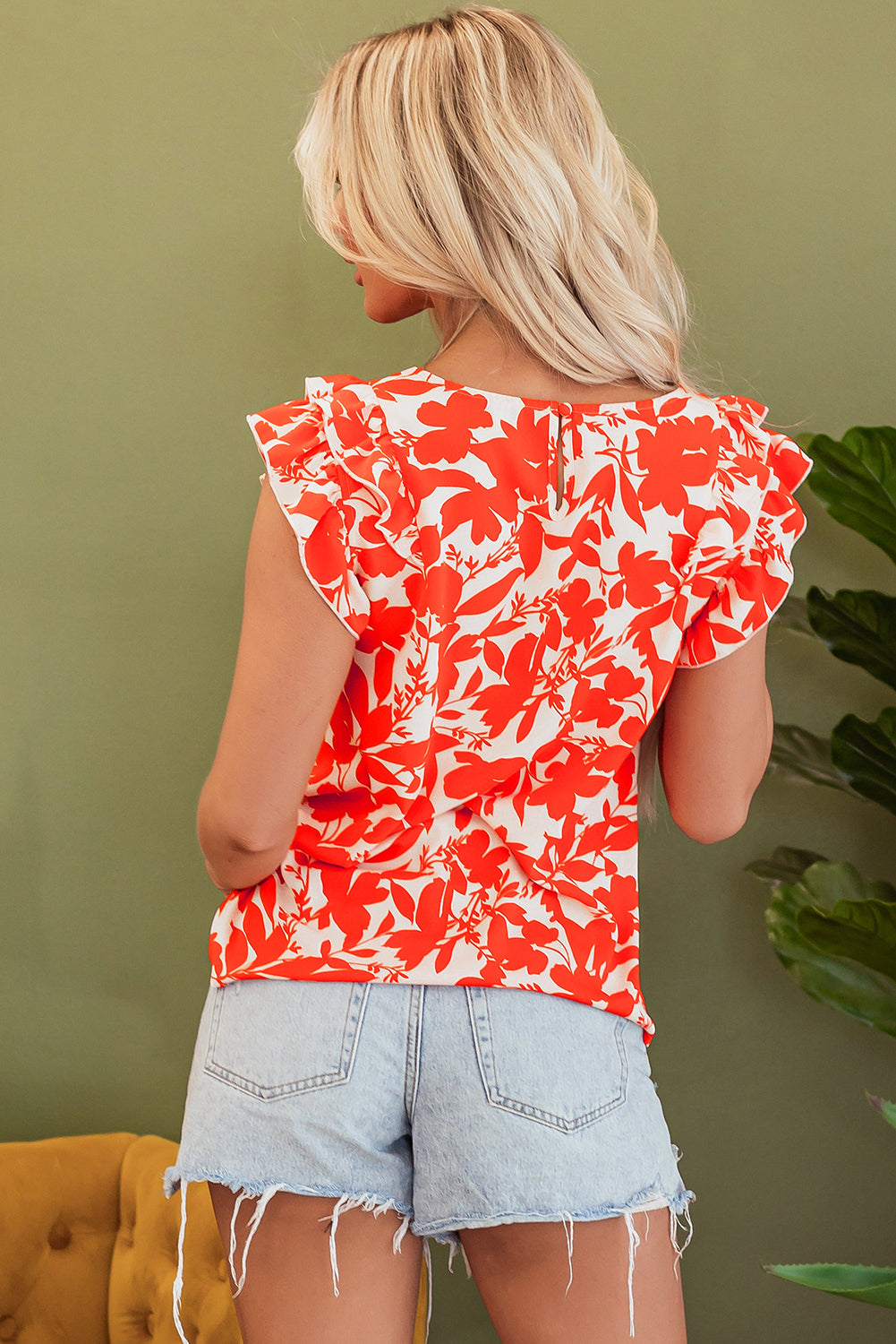 Keilani Floral Ruffle Sleeve Top - Farnelli