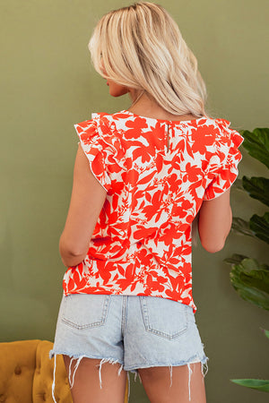 Keilani Floral Ruffle Sleeve Top - Farnelli
