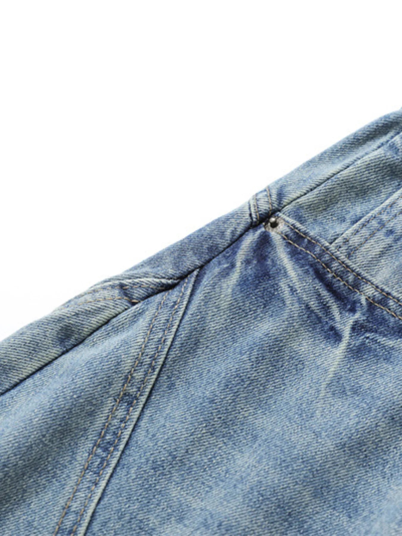 Men's Washed Wide Leg Denim Shorts - Farnelli