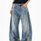 Men's Paint Splattered Wide Leg Jeans - Farnelli