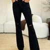 Judy Blue Full Size High Waist Distressed Flare Jeans - Black