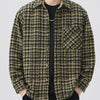 Men's Plus Size Button Up Shirt with Chest Pocket - Dark Green