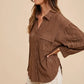 Annie Wear Openwork Button Down Drop Shoulder Shirt - Farnelli
