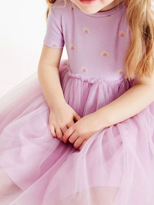 Children's Rainbow Print Tulle Dress - Farnelli