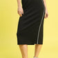 Umgee Midi Pencil Skirt with Contrast Piping Detail - Farnelli