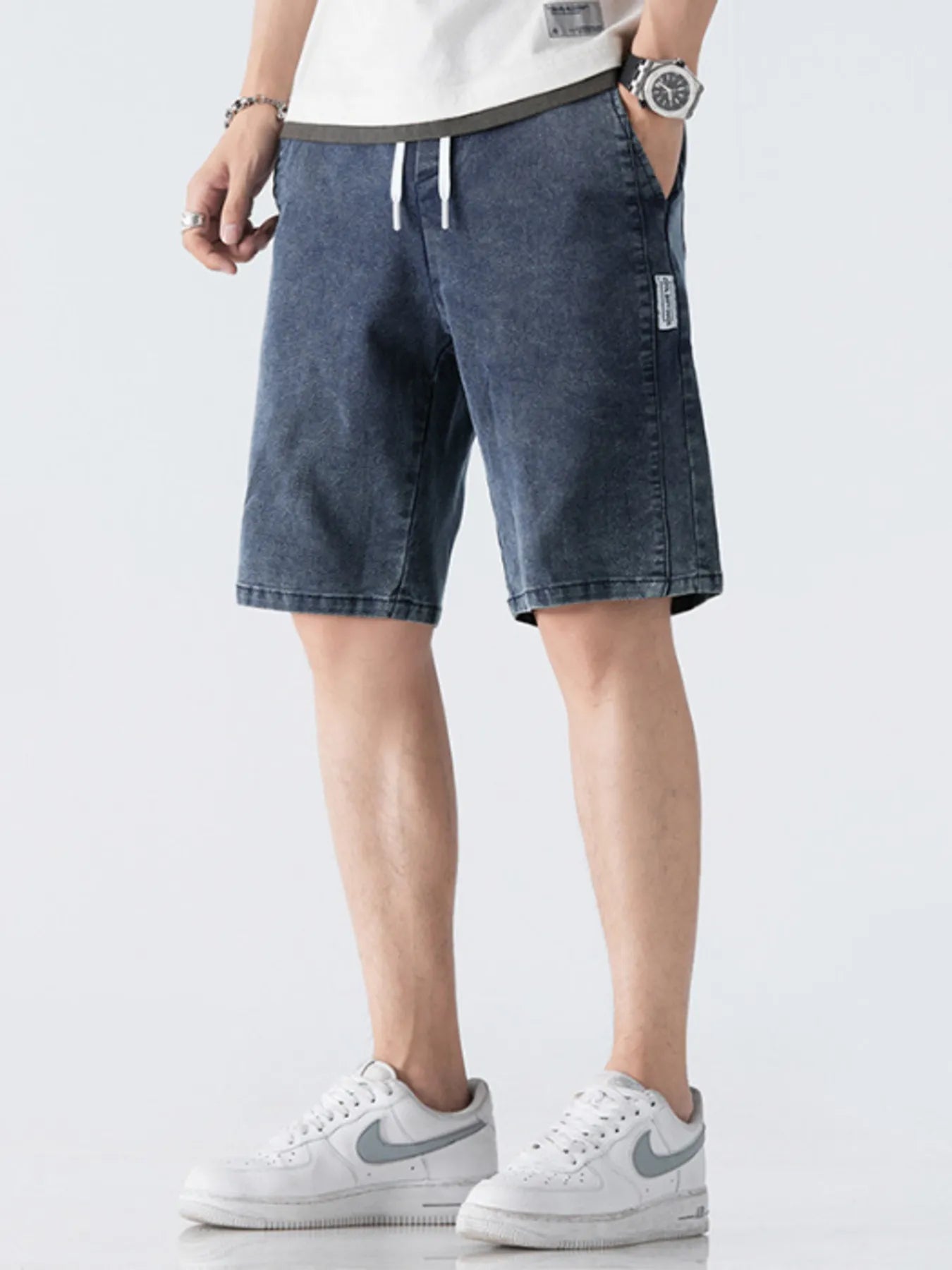 Men's Drawstring Denim Shorts - Farnelli