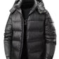 Men's Full Size Hooded Puffer Jacket with Side Zipper Pockets Plus Size - Farnelli