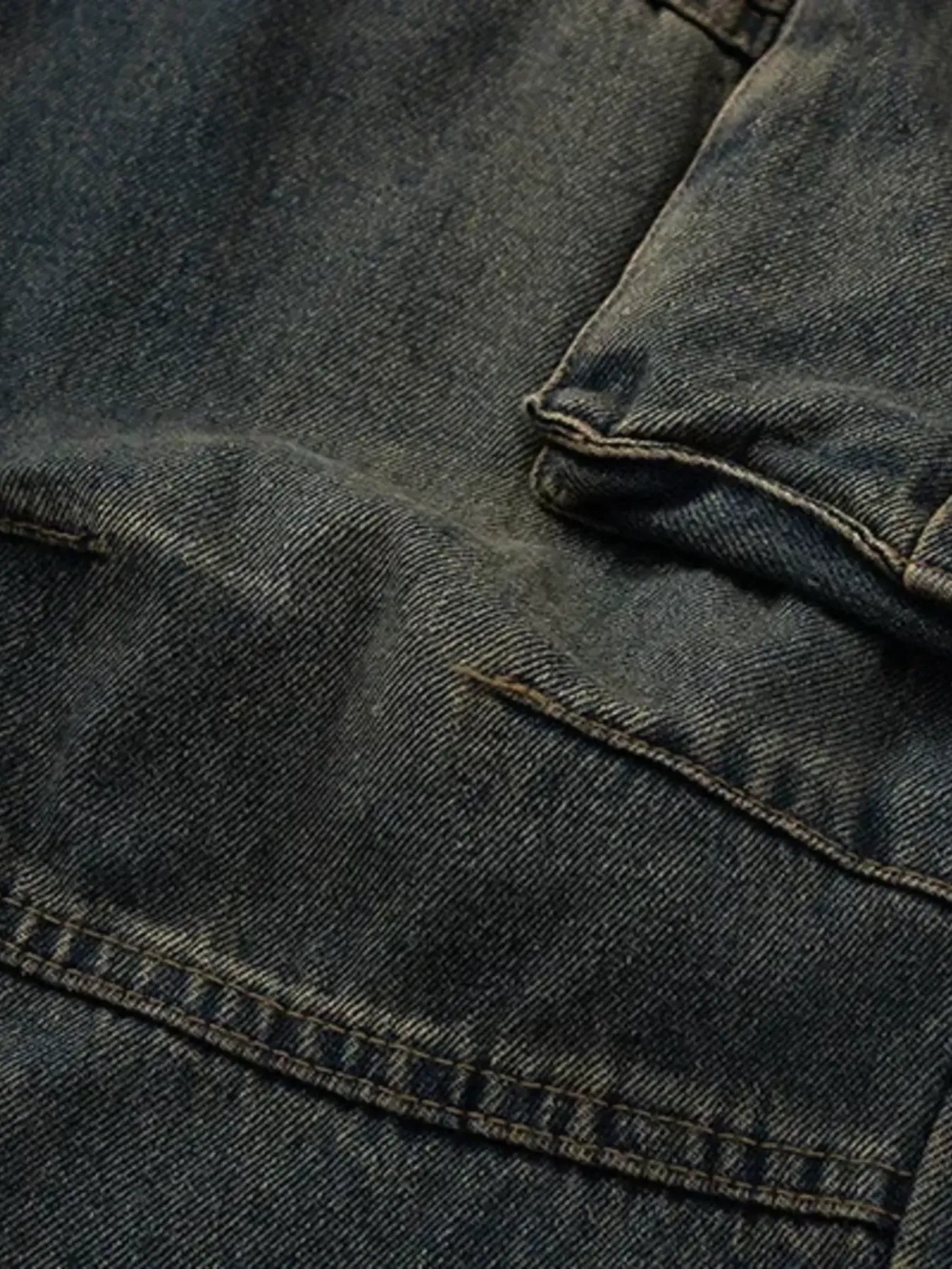 Men's Elastic Waist Washed Cargo Jeans - Farnelli