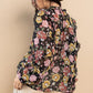 Ces Femme Ruffle Trim Long Sleeve Floral Blouse - Farnelli