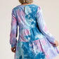 Umgee Full Size Tie Dye Round Neck Long Sleeve Babydoll Tiered Dress Plus Size - Farnelli