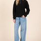 BOMBOM Quarter Zip Long Sleeve Sweatshirt with Pockets - Farnelli