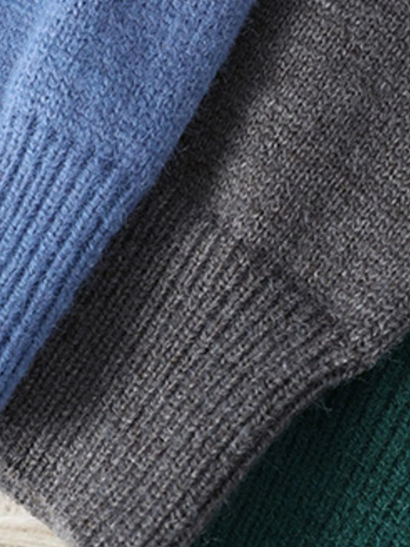 Men's Plus Size Color Block Cable Knit Sweater - Farnelli