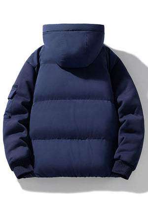 Men's Plus Size Warm Hooded Padded Puffer Jacket - Farnelli