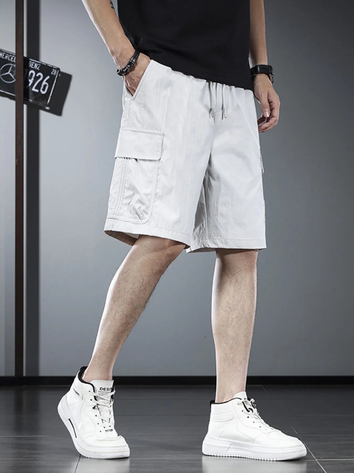 Men's Plus Size Drawstring Cargo Shorts - Farnelli