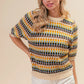 BiBi Multi Color Half Sleeve Sweater - Farnelli