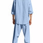 Men's Full Size Button Up Long Sleeve Shirt and Pants Plus Size - Farnelli