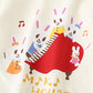 Children's Cute Rabbit Piano Crew Neck Sweatshirt - Farnelli
