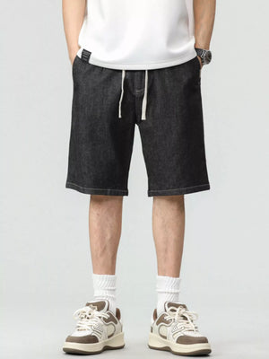 Men's Plus Size Drawstring Denim Shorts - Farnelli
