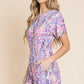 BOMBOM Print Short Sleeve Romper with Pockets - Farnelli